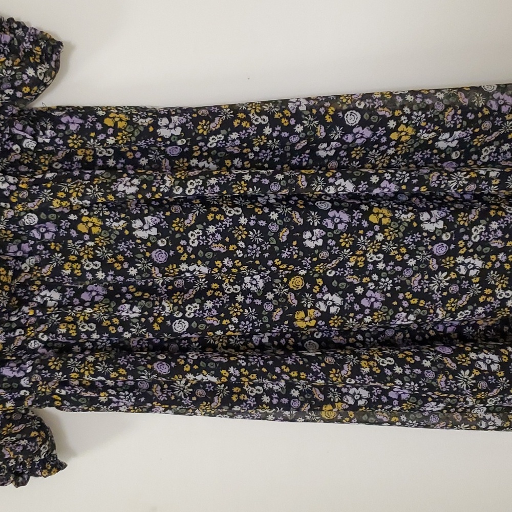 NWT Aqua Puffsleeve Boho Floral & Paisley Peasant Mid Length Multi Color Sz L - Picture 13 of 17